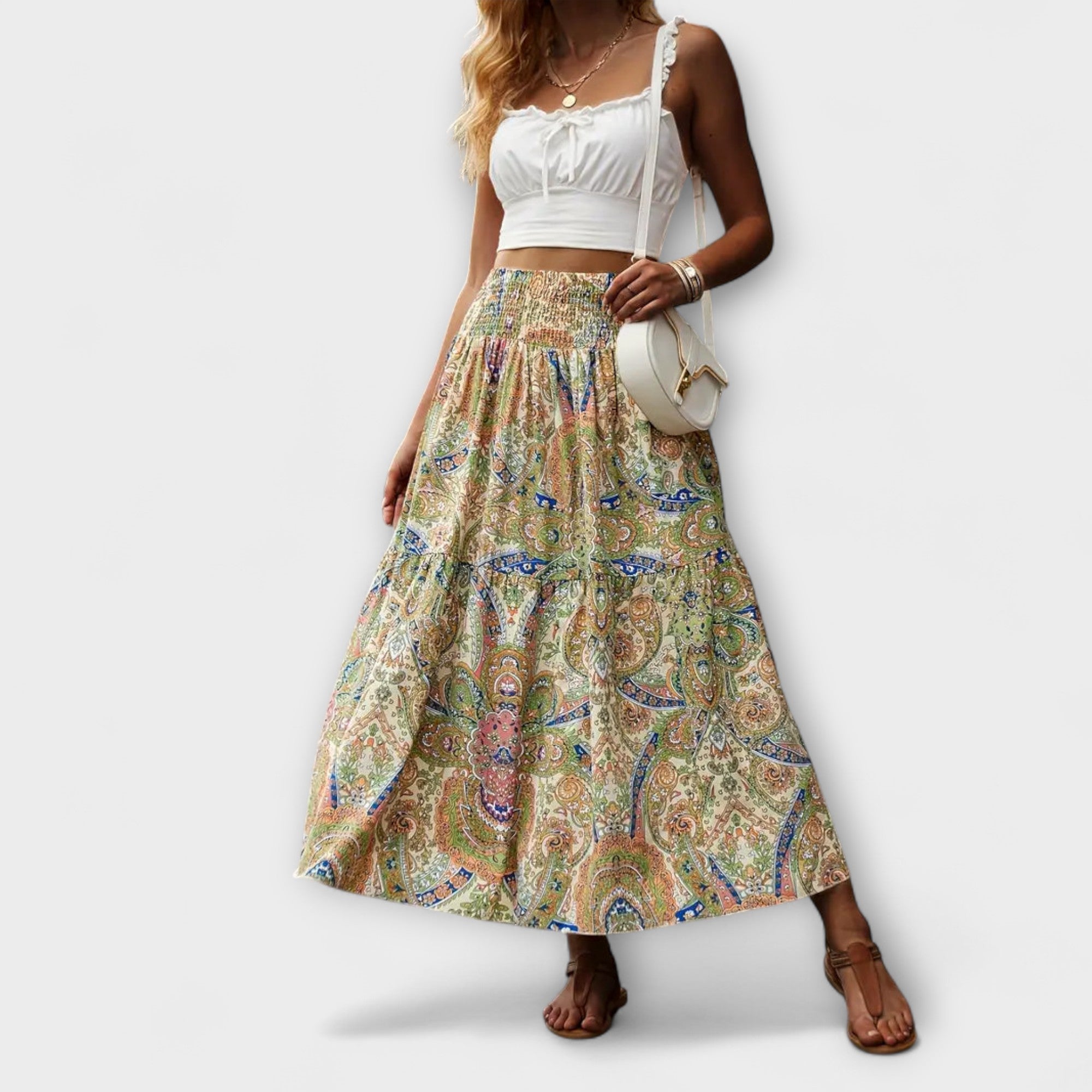 Falda fluida con estampado
