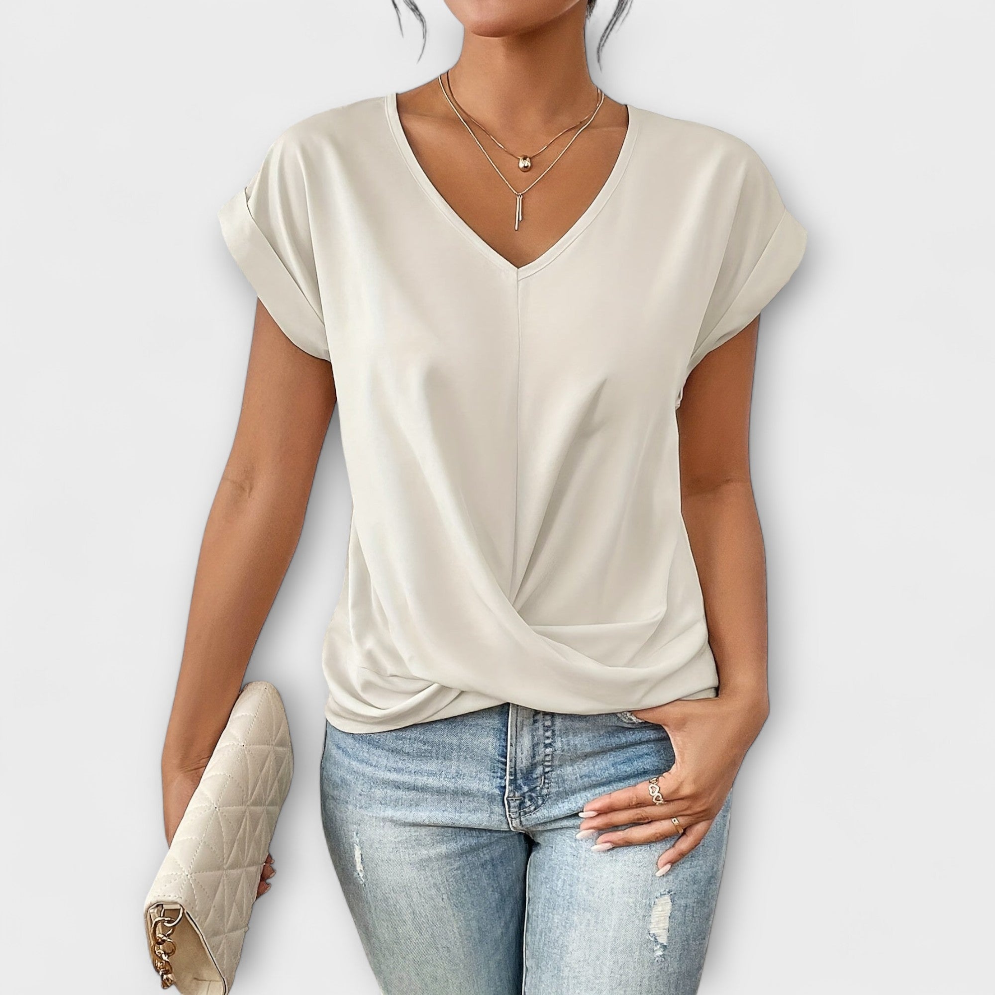 Eloise - Top de escote en V con detalle de botón