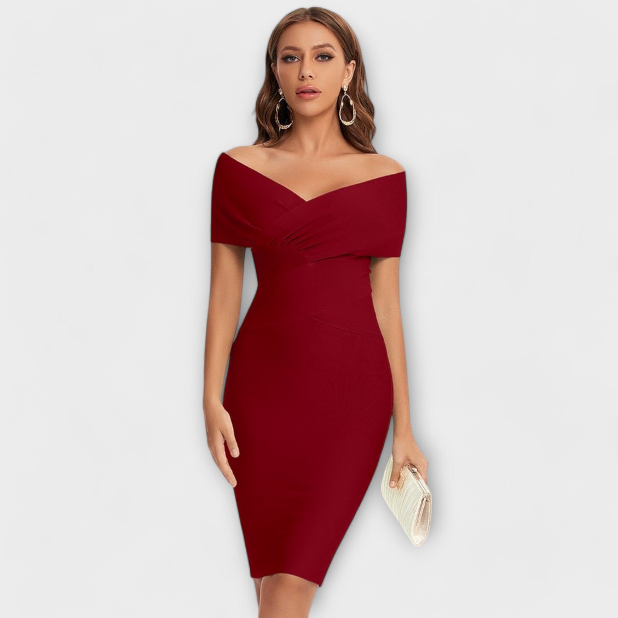 Elegante vestido con escote en V