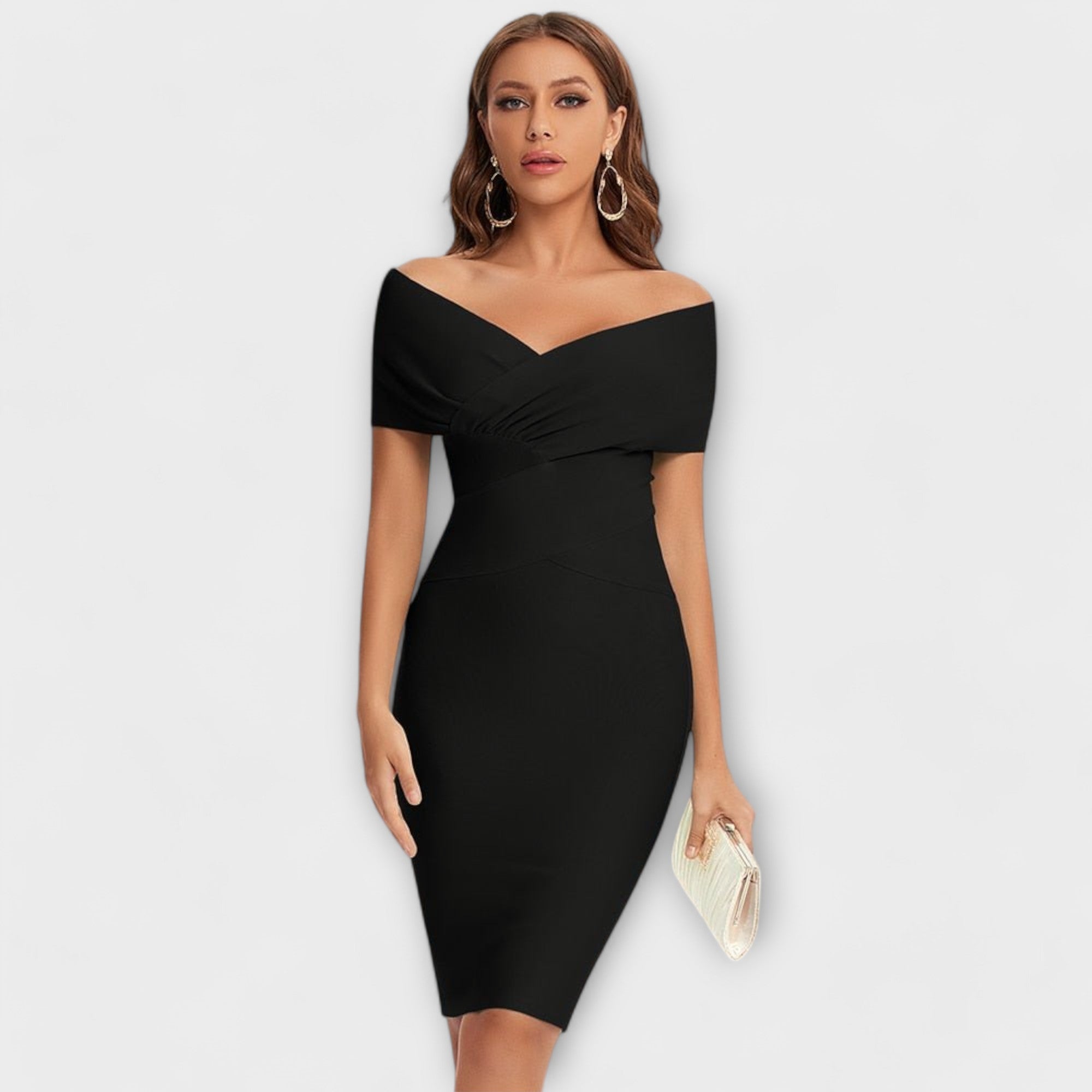 Elegante vestido con escote en V