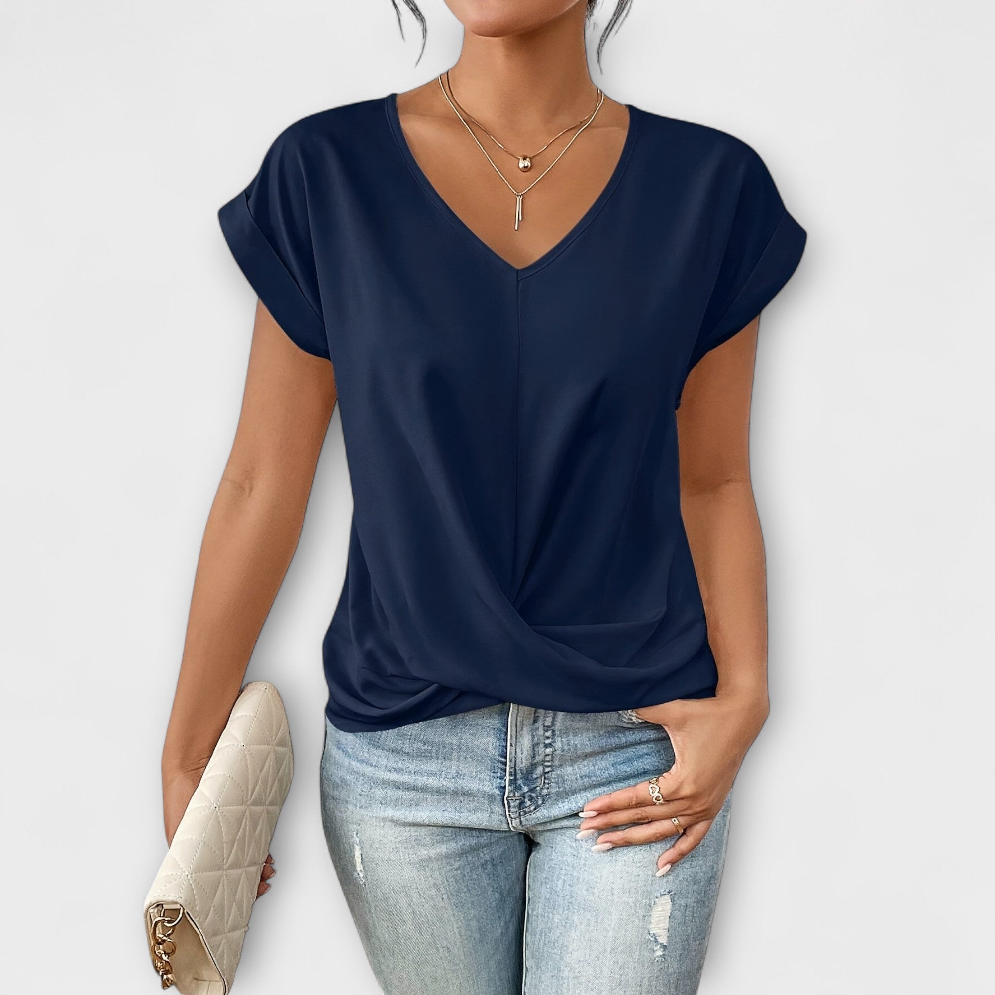 Eloise - Top de escote en V con detalle de botón