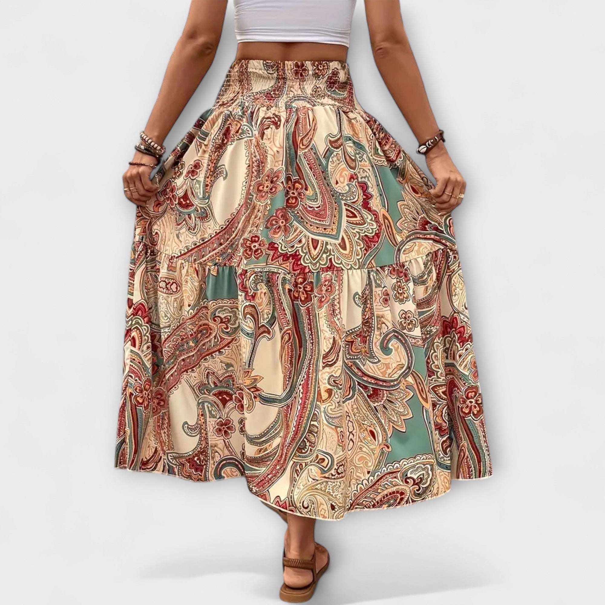 Falda fluida con estampado