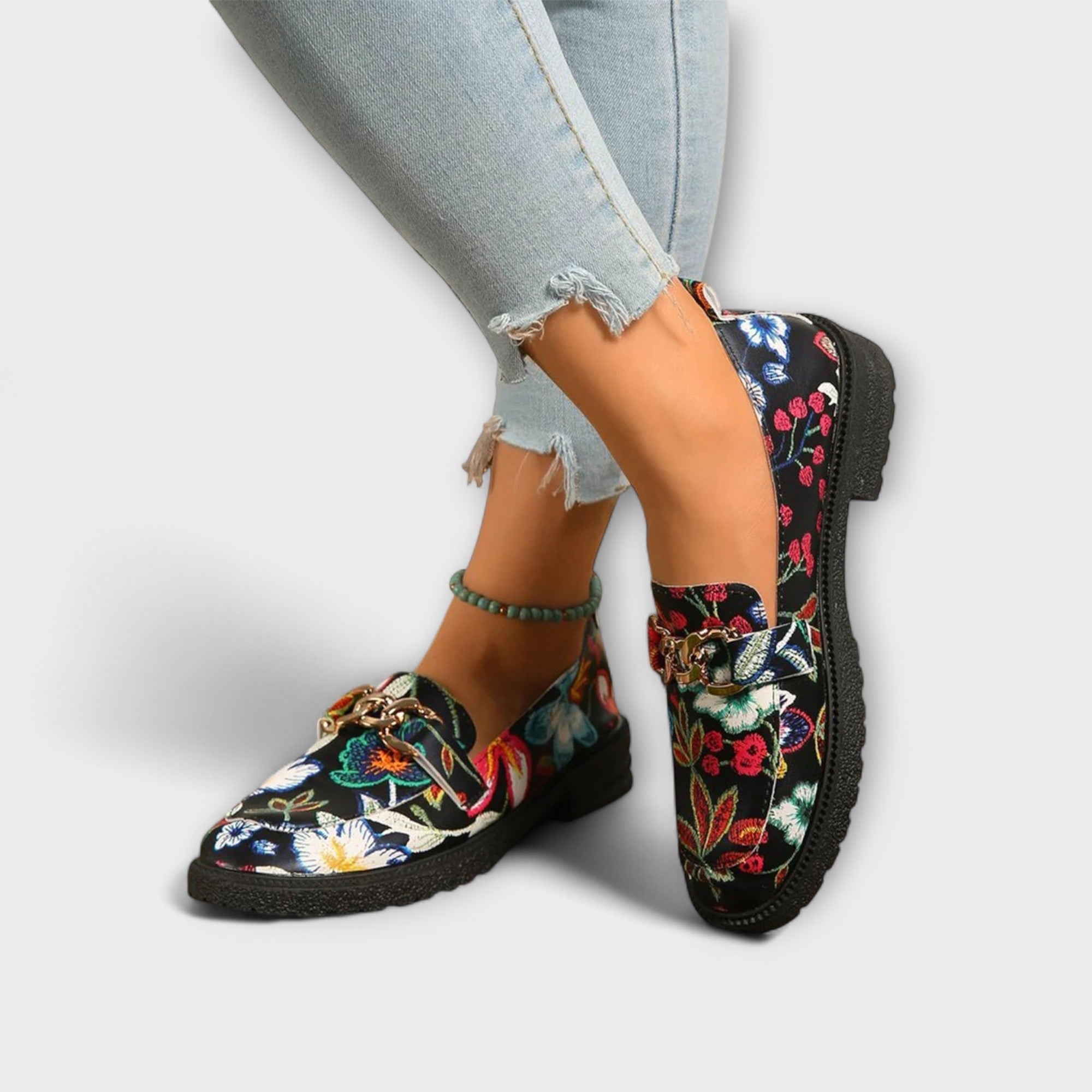 Orla – Mocasines Multicolores con Patrón Floral