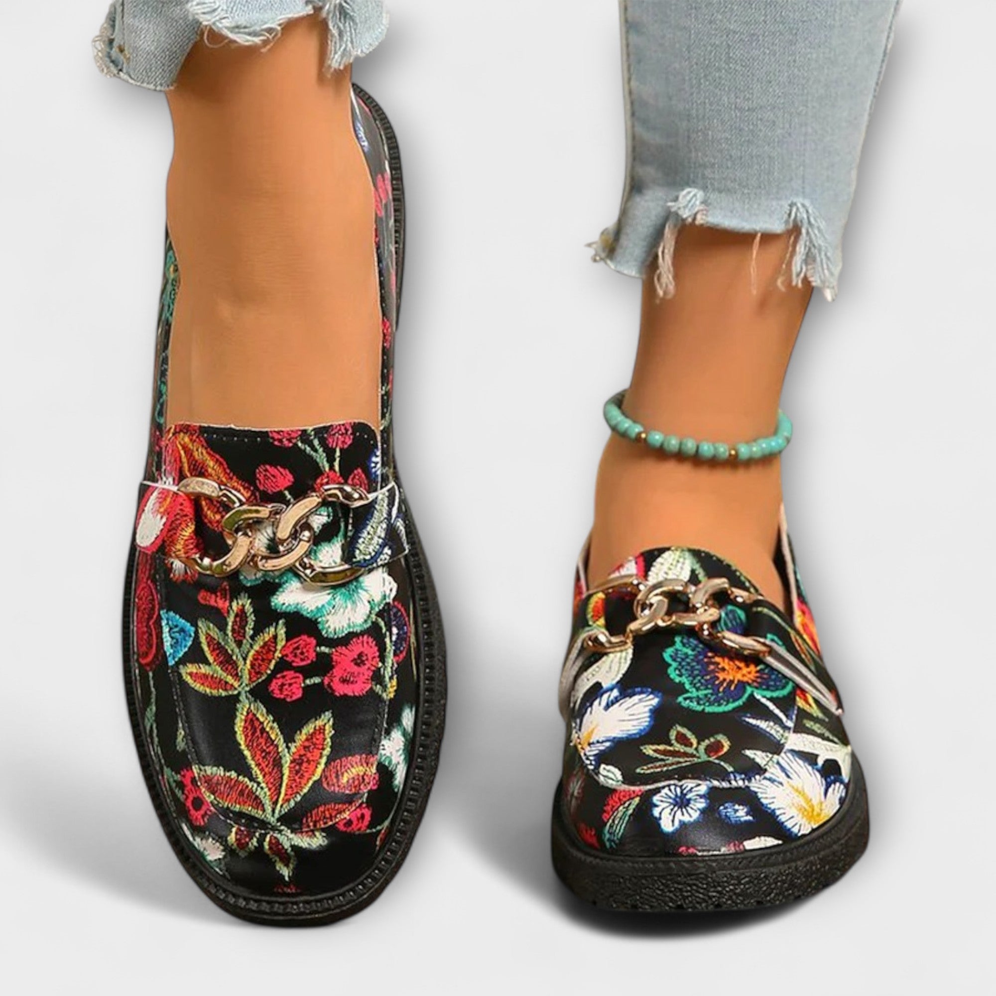 Orla – Mocasines Multicolores con Patrón Floral