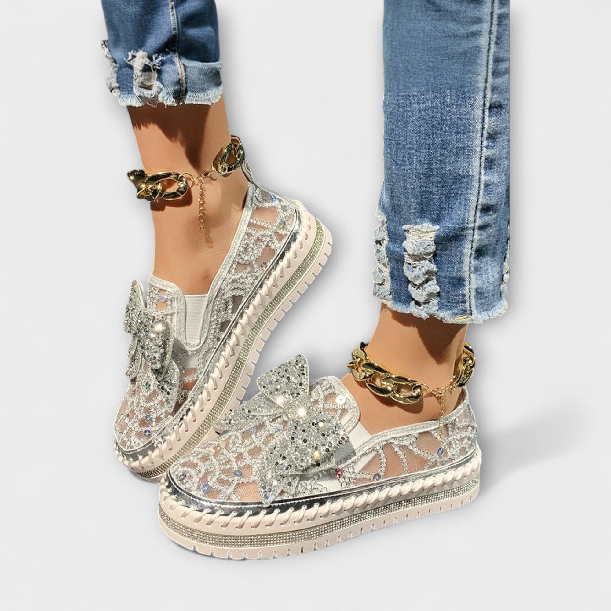 Rue – Mocasín con Lazo de Strass