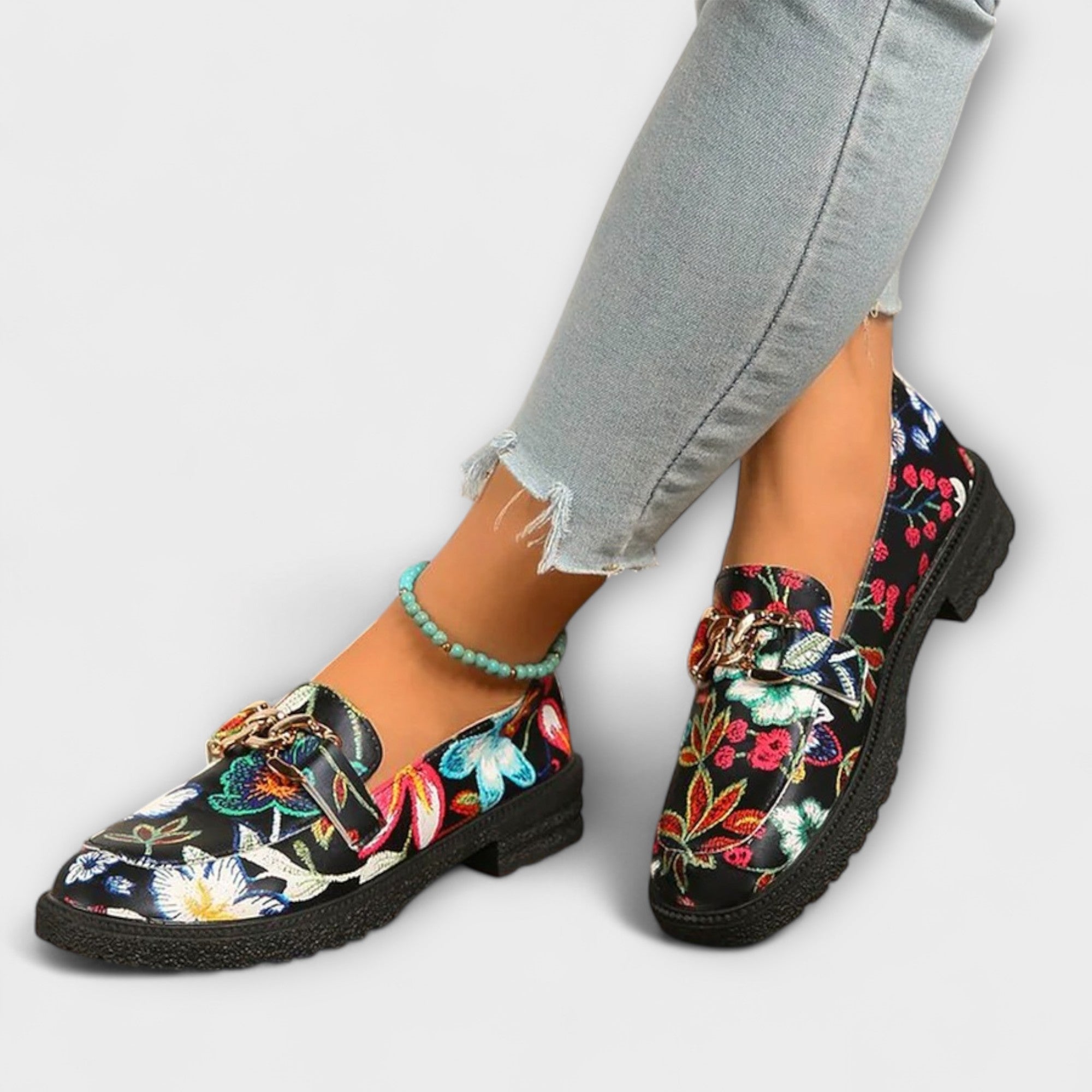 Orla – Mocasines Multicolores con Patrón Floral