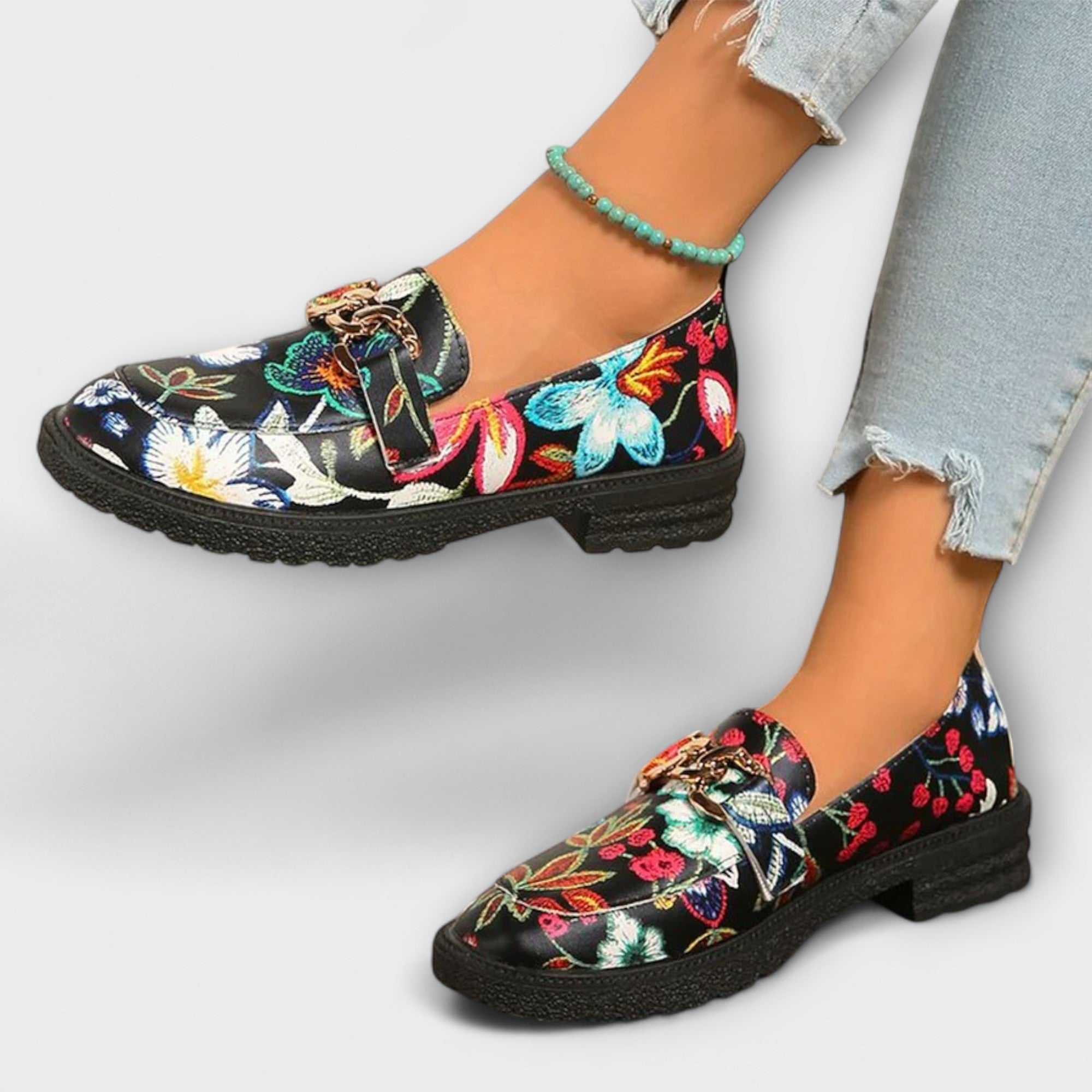 Orla – Mocasines Multicolores con Patrón Floral