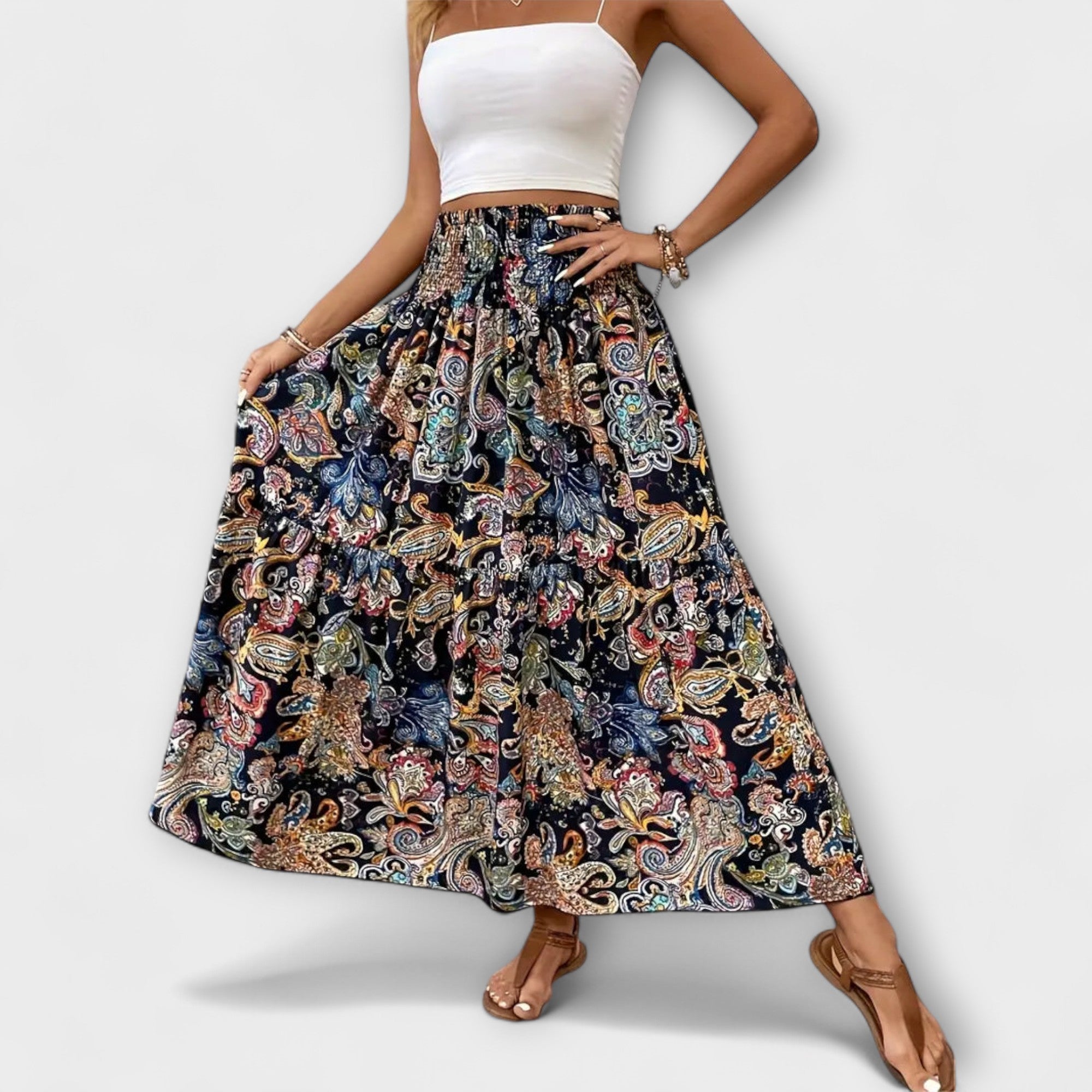 Falda fluida con estampado