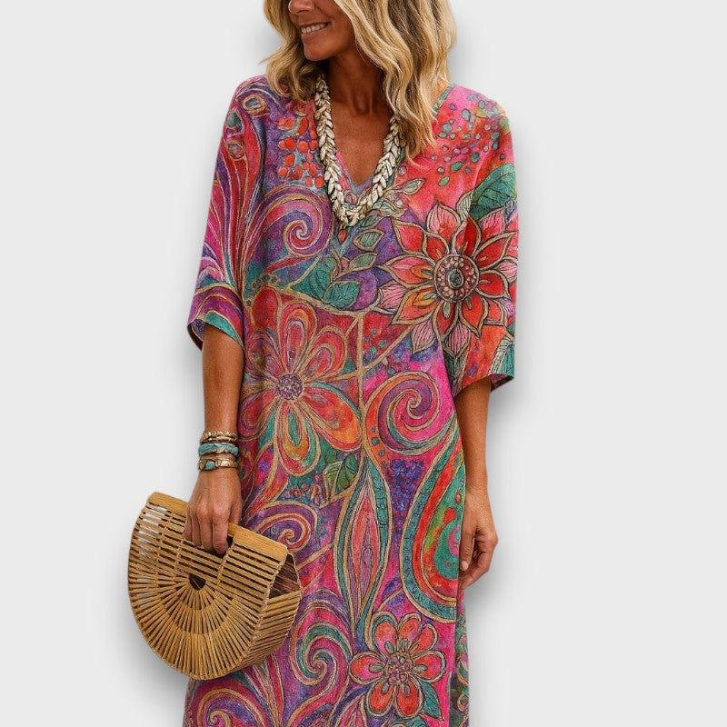 Aureline – Vestido largo con estampado floral