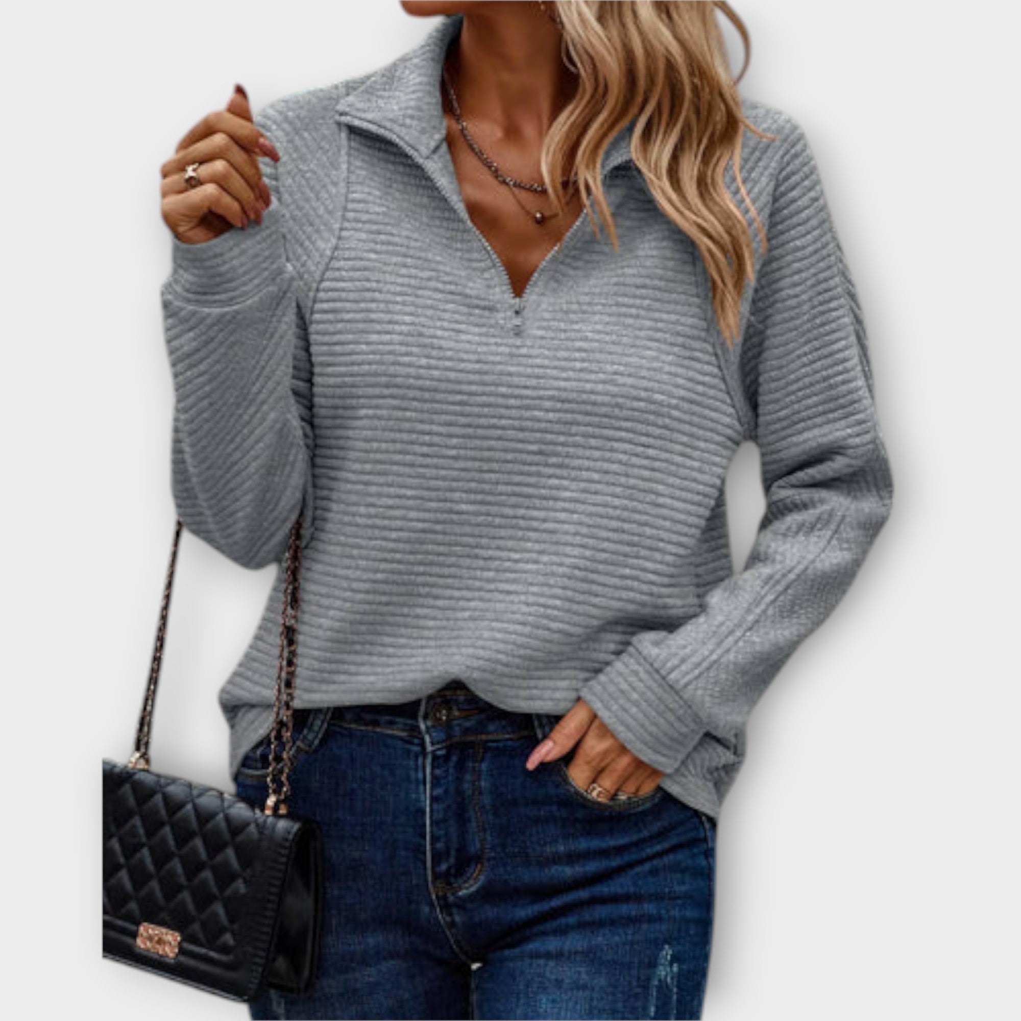 Vilja - Pullover con media cremallera