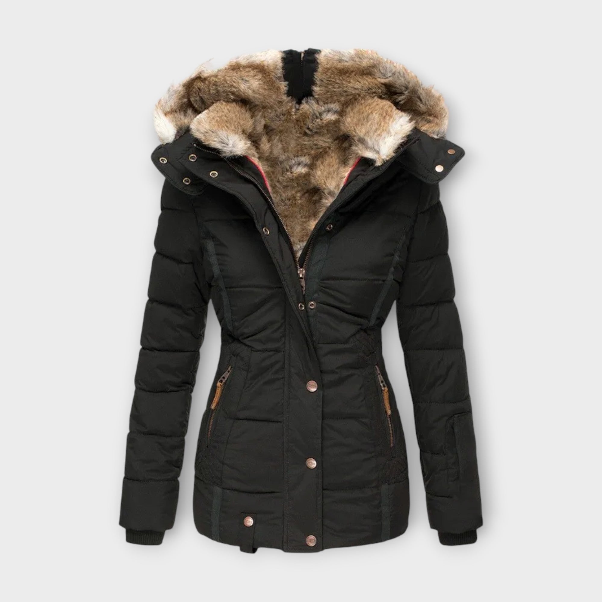 Emine - Chaqueta de Forro de Piel Acogedora