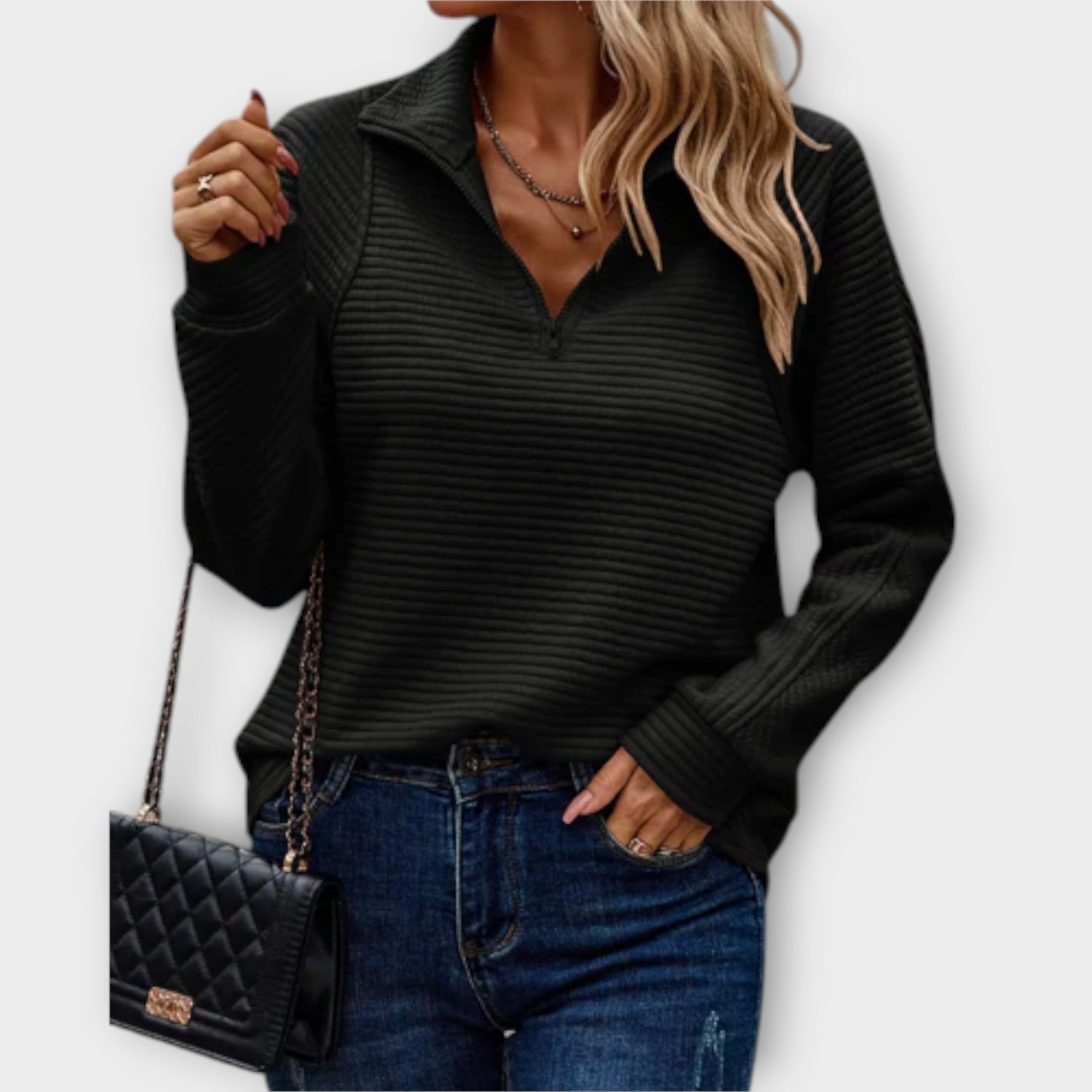 Vilja - Pullover con media cremallera
