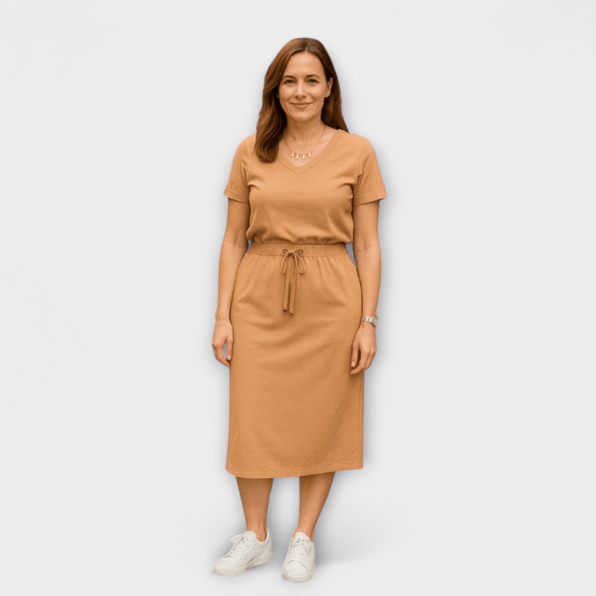 Danielle - Elegante Top con V-Ausschnitt y Falda